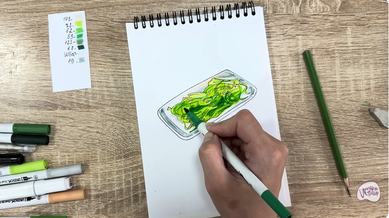 Рисуем Салат "чука"