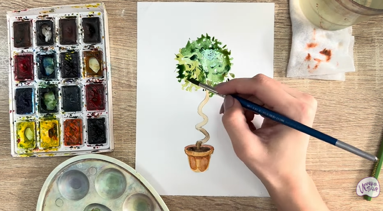 Рисуем Мирт обыкновенный