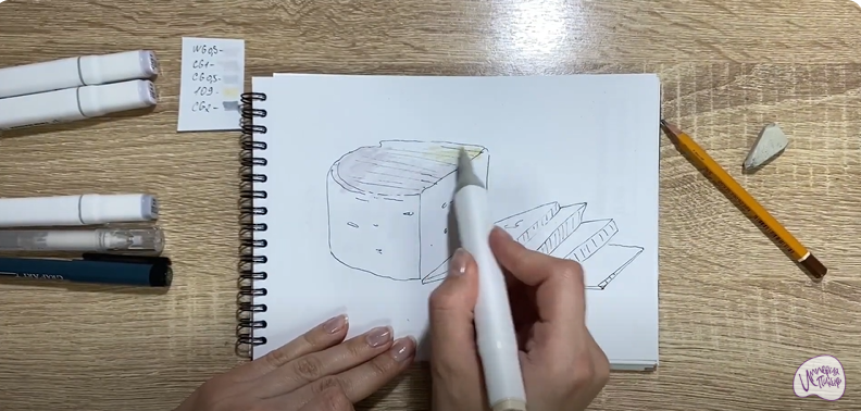 Рисуем Сыр "Фета"