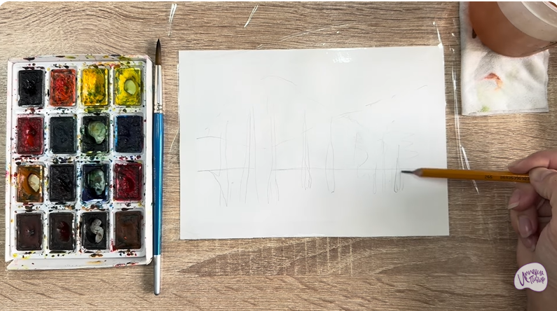 Рисуем Озеро Сукко