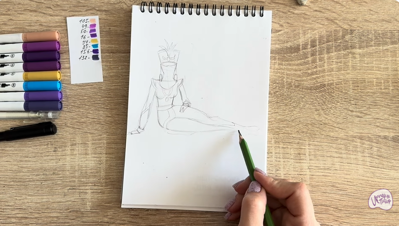 Рисуем Шамаханская Царица из "Три богатыря"