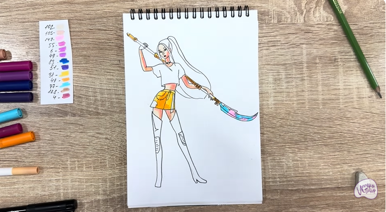 Рисуем Мира из "Кейпоп-охотницы на демонов"