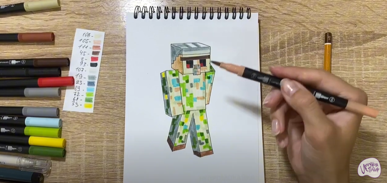 Рисуем Голем из "Minecraft"