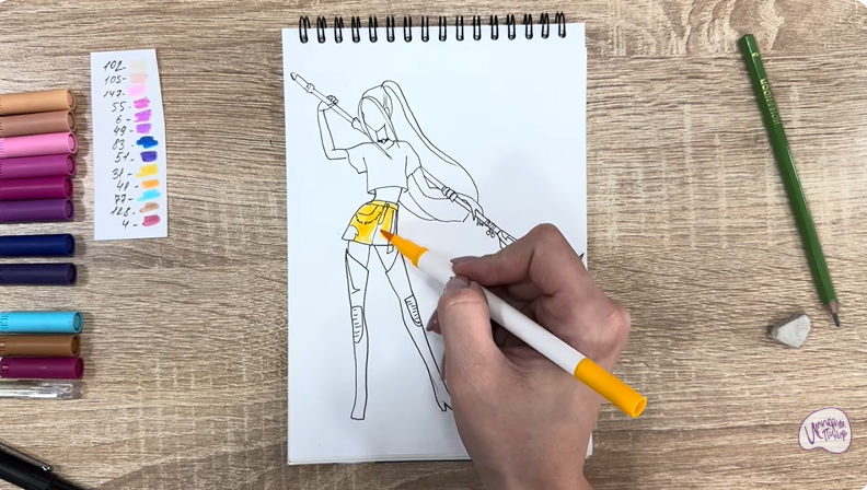 Рисуем Мира из "Кейпоп-охотницы на демонов"