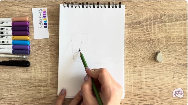 Рисуем Шамаханская Царица из "Три богатыря"