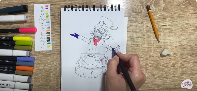 Рисуем Чак из Brawl Stars