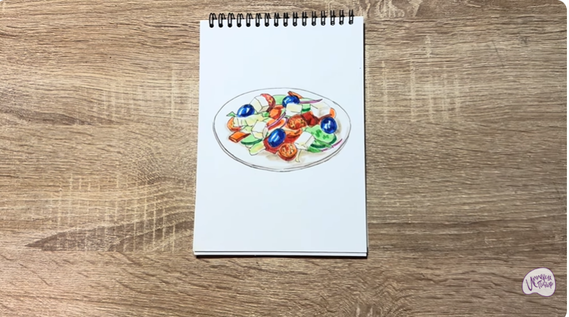 Рисуем Салат " Греческий"