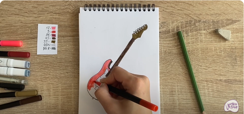 Рисуем Электрогитара