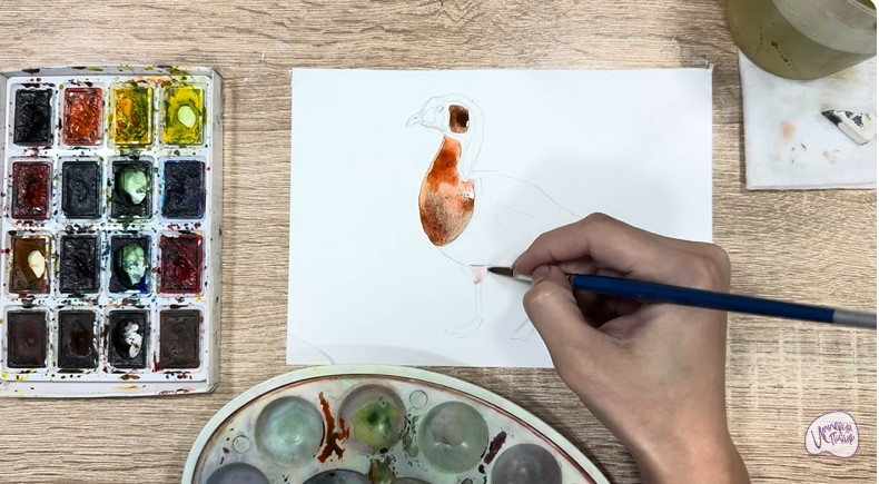 Рисуем Краснозобая казарка