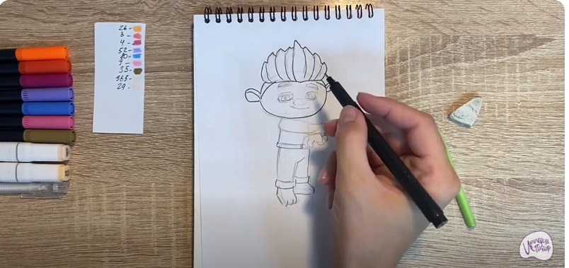 Рисуем Рей из "Монсики"