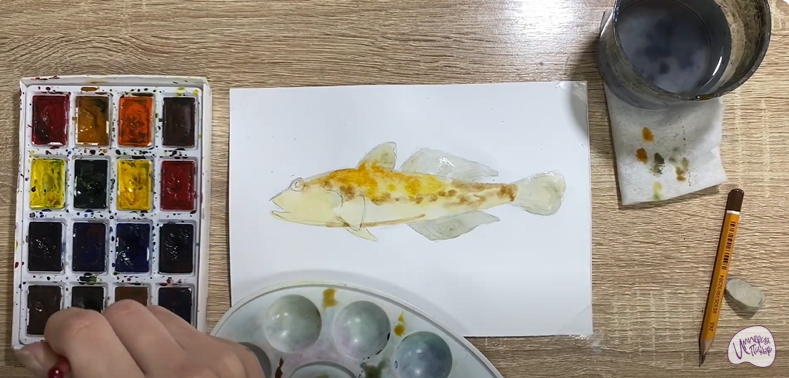 Рисуем Рыба "Бычок"