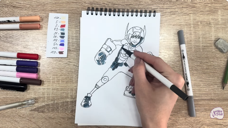 Рисуем Хиро Хамада из "Город Героев"