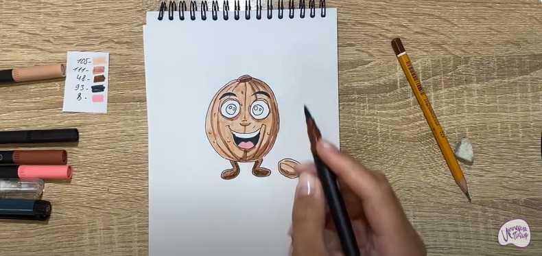 Рисуем Кавайный орех