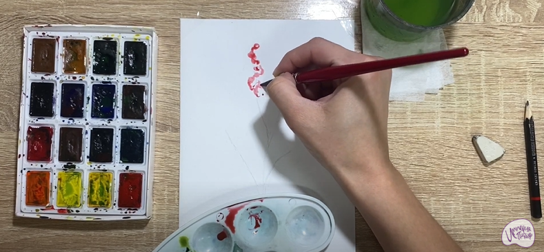 Рисуем Цветок "Илекс"