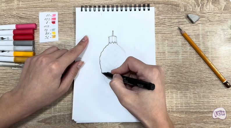 Рисуем Ёлочная игрушка