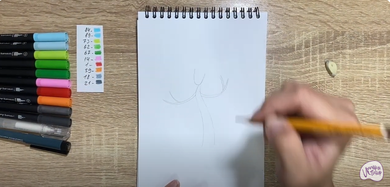 Рисуем Берёза из сказки