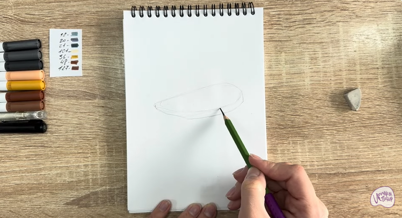 Рисуем Бутерброд с черной икрой