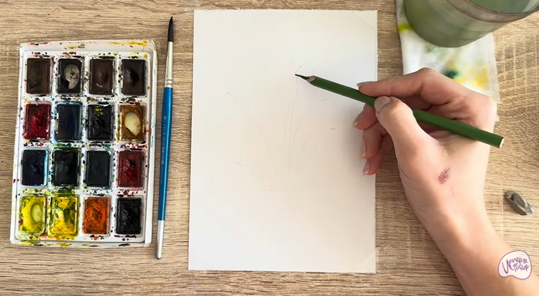 Рисуем Мать-и-мачеха