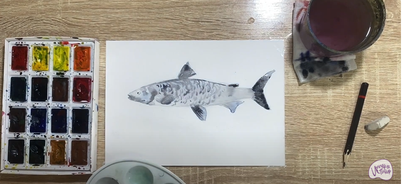 Рисуем Байкальский омуль