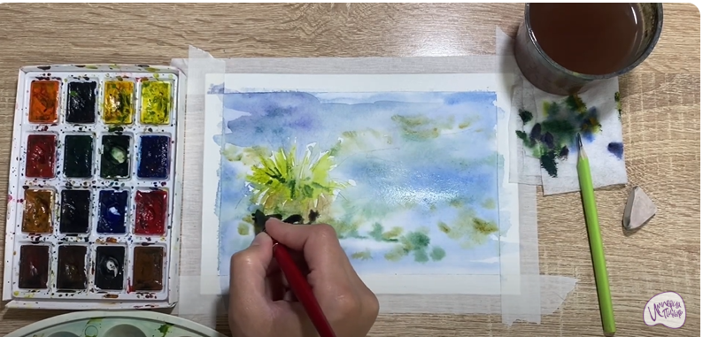 Рисуем Кочка на болоте