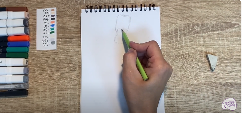 Рисуем Утёс из мультфильма "Маракуда"