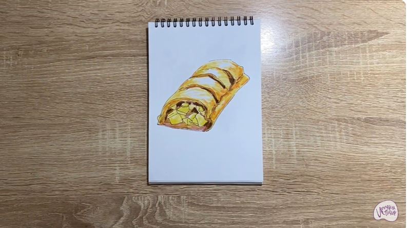 Рисуем Яблочный штрудель
