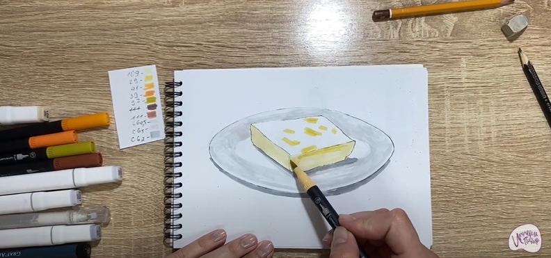 Рисуем Запеканка с изюмом