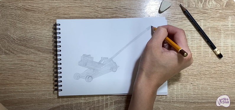 Рисуем Подкатной домкрат