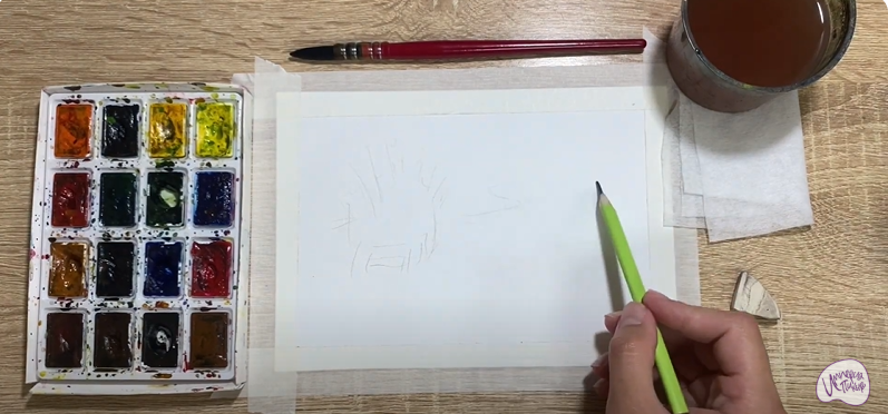 Рисуем Кочка на болоте