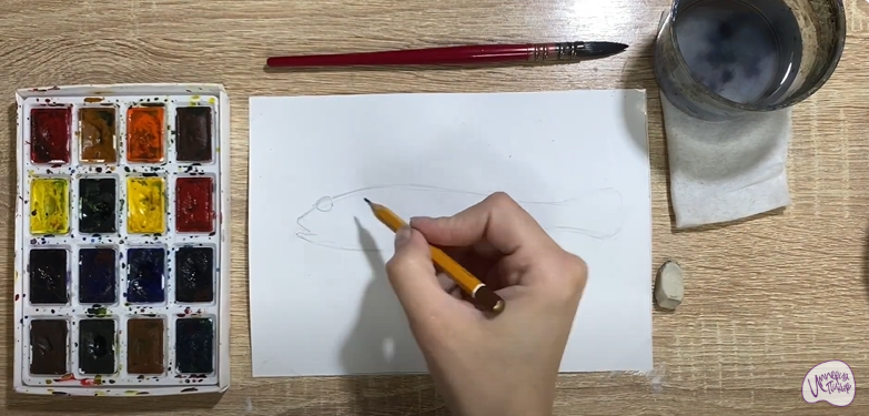 Рисуем Рыба "Бычок"