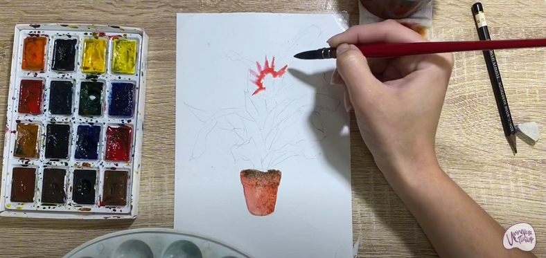 Рисуем Цветок "Эхмея"