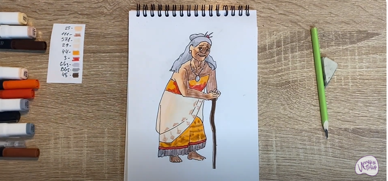 Рисуем Тала из "Моана"