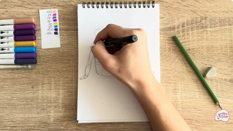 Рисуем Шамаханская Царица из "Три богатыря"