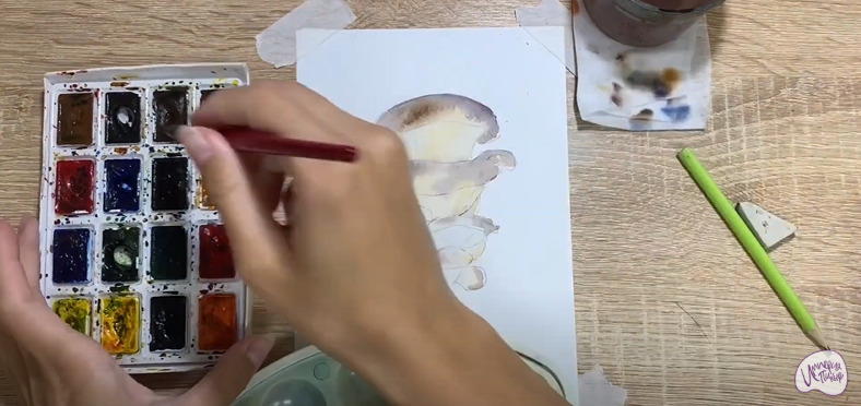 Рисуем Грифола курчавая