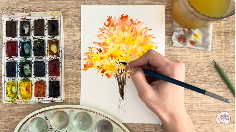 Рисуем Багрянник японский