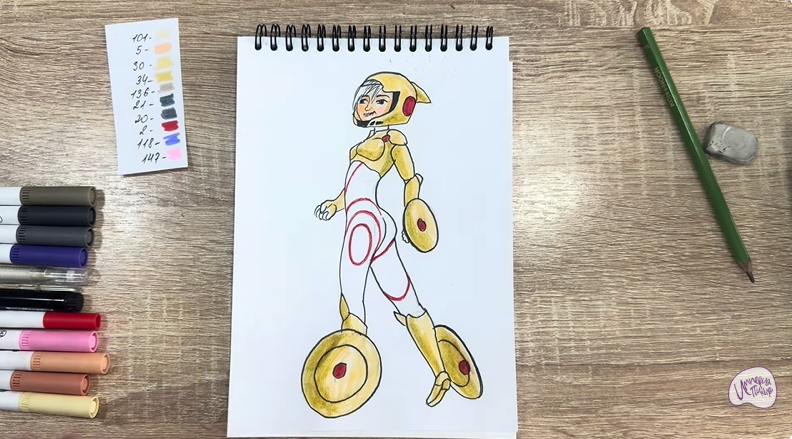 Рисуем ГоГо Томаго из "Город героев"