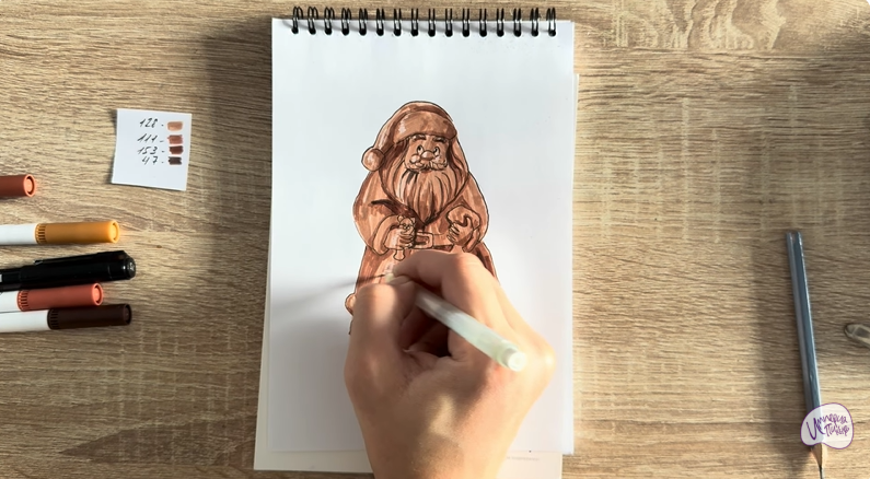 Рисуем Шоколадный Дед Мороз