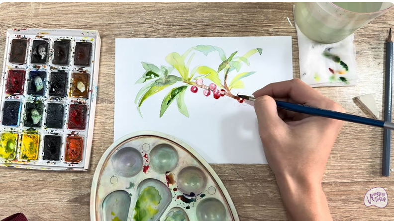 Рисуем Волчья ягода