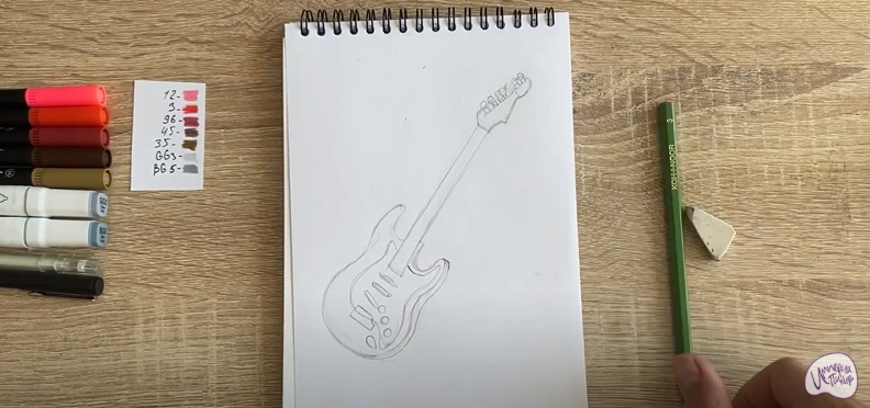 Рисуем Электрогитара