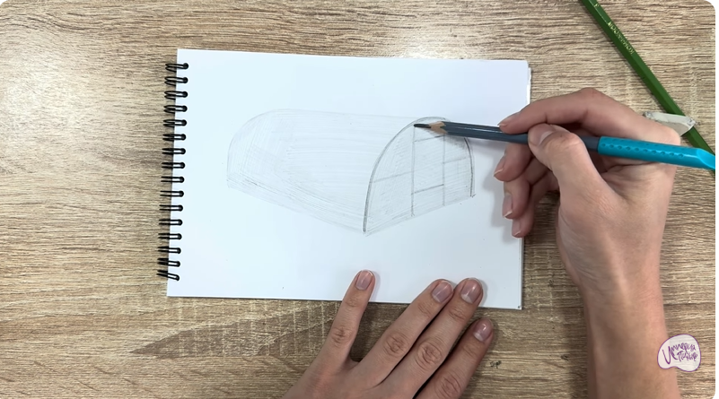 Рисуем Теплица из поликарбоната