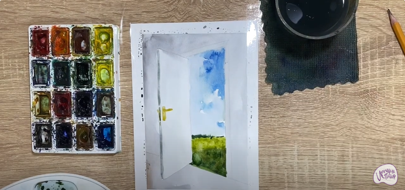 Рисуем Открытая дверь