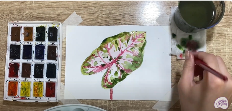Рисуем Лист каладиума