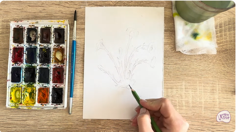 Рисуем Мать-и-мачеха