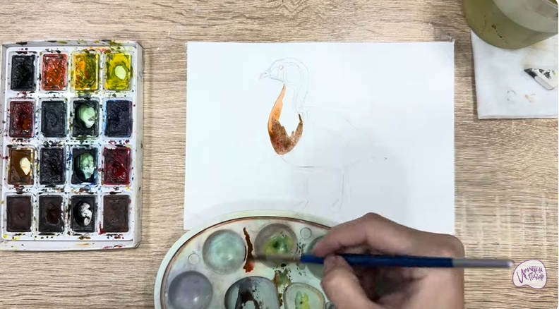 Рисуем Краснозобая казарка