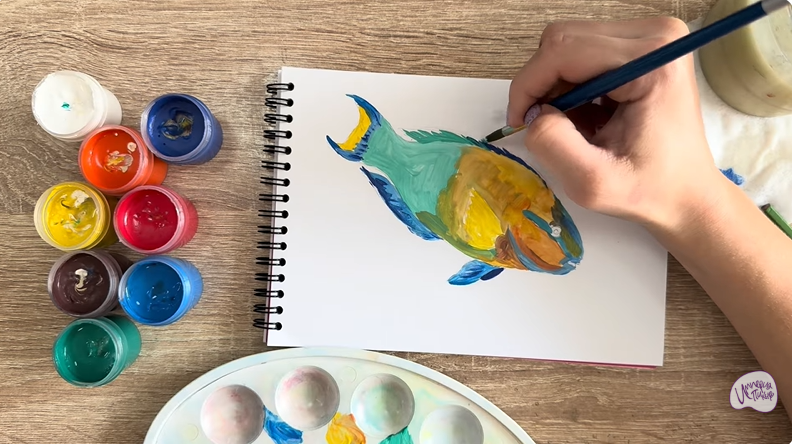 Рисуем Рыба-попугай