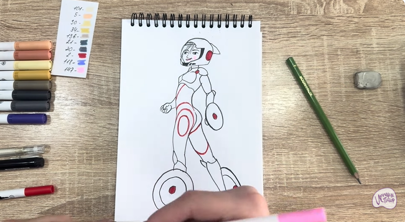 Рисуем ГоГо Томаго из "Город героев"