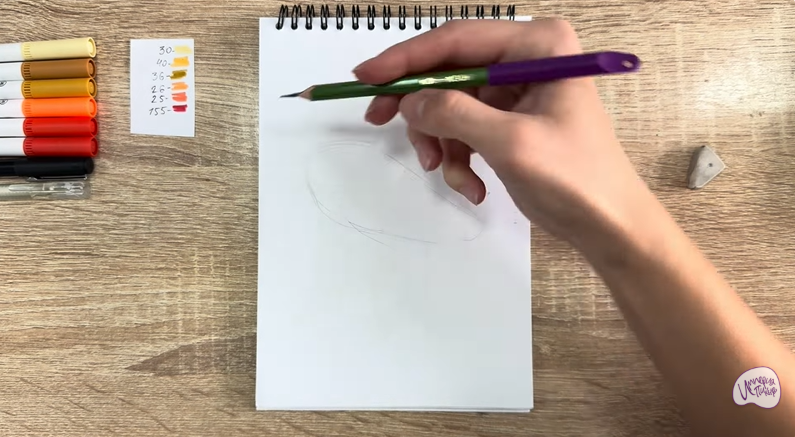 Рисуем Бутерброд с красной икрой