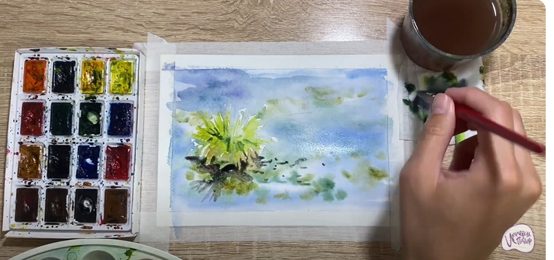 Рисуем Кочка на болоте