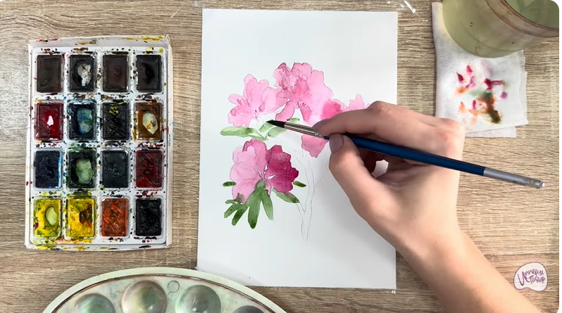 Рисуем Ветка рододендрона