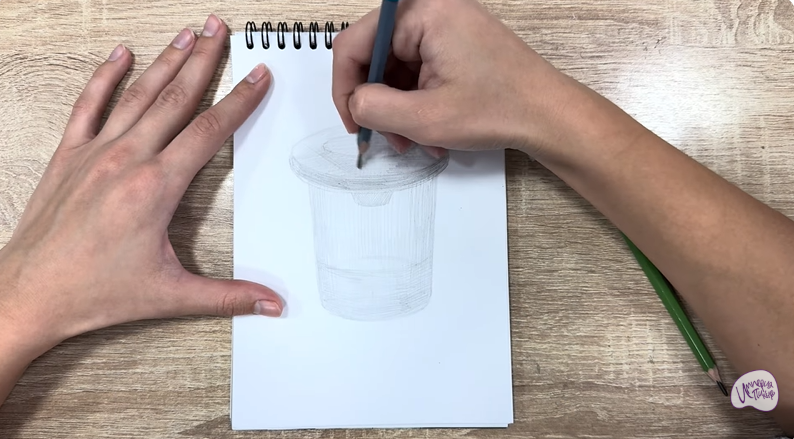 Рисуем Стакан-непроливайка